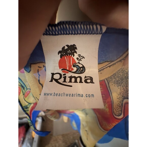 RIMA CARIBBEAN Scarf 100% Terivoile  44" X  71" Blue Tropical Unisex - Picture 7 of 8